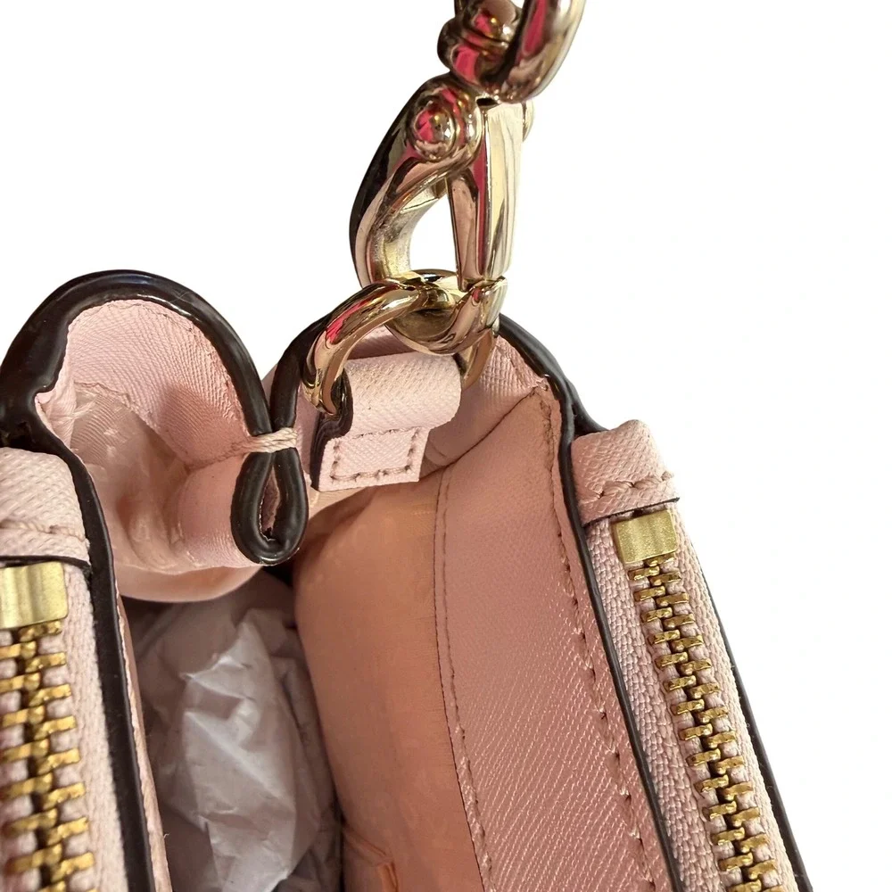 Kate Spade Laurel Way Pink Saffiano Leather Triple Compartment Satchel Crossbody
